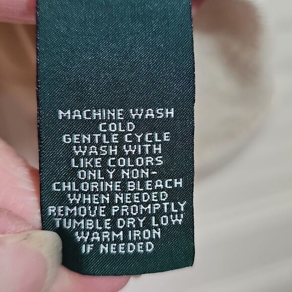 Blouse By Raulph Lauren Lauren Jeans Co Cotton Blend Beige Plus Size 3X - Picture 4 of 5